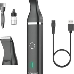 oneisall Cortapelos para perros con doble cuchilla, recortadora inalámbrica de pelo de mascotas