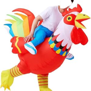 Disfraz inflable de pollo para adultos, traje de gallo divertido cosplay de Halloween