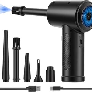 Plumero de aire comprimido, 3 engranajes a 51000 RPM, soplador de aire portátil con luz LED