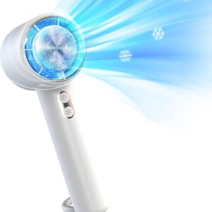 Ventilador de refrigeración portátil de mano, 2 en 1, mini aire acondicionado de alta velocidad