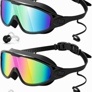 Rantizon - Paquete de 2 gafas de natación de visión amplia