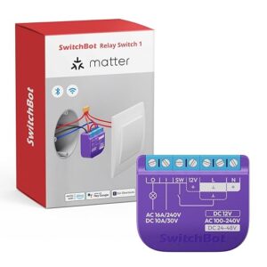 SwitchBot Interruptor de relé inteligente 1, módulo de relé inteligente con hub integrado