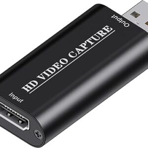 VIXLW Tarjeta de captura de video HDMI 4K, tarjeta Cam Link, adaptador de audio de juego HDMI