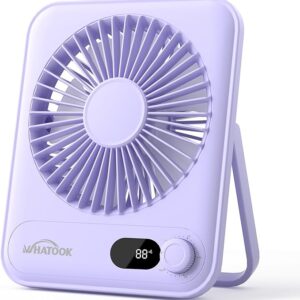 WHATOOK Ventilador personal de escritorio pequeño: 5000 mAh