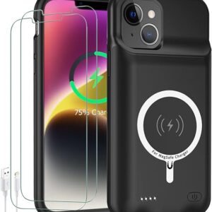Funda de batería para iPhone 14, actualización de 10000 mAh de alta capacidad