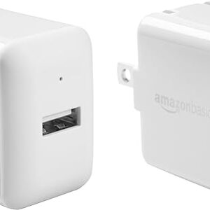 Amazon Basics Cargador de pared USB-A de 12 W de un puerto (2.4A) para teléfonos