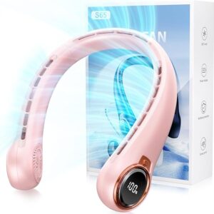 Ventilador de cuello portátil con USB de 6000 mAh, batería recargable