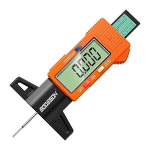 GODESON Medidor de profundidad de banda de rodadura de neumáticos, medidor digital de profundidad