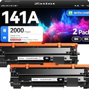 141A W1410A - Juego de 2 cartuchos de tóner negro de alto rendimiento con chip de repuesto para HP