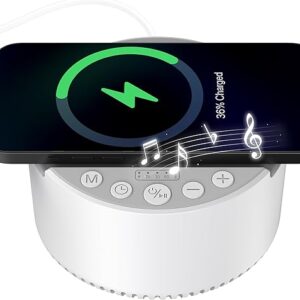 Máquina de sonido con cargador inalámbrico y altavoz Bluetooth