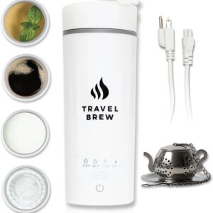 Hervidor de viaje portátil con infusor de té, mini hervidor eléctrico con 4 ajustes