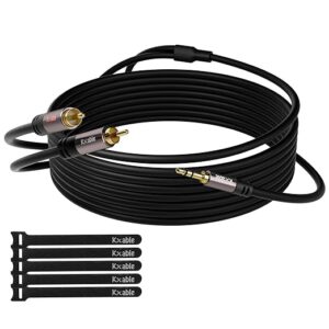 Cable de 0.138 in a RCA de 75 pies, 2 adaptadores de audio estéreo RCA macho a auxiliar