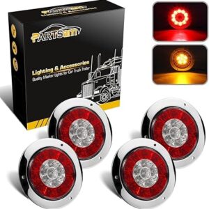 Partsam Luces traseras LED redondas de 4 pulgadas para remolque