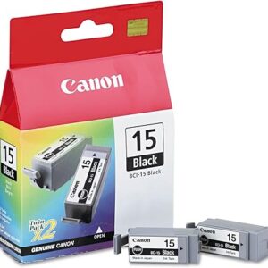 Canon BCI15BK (BCI-15) Cartucho de tinta, negro, 2/PK - en embalaje al por menor