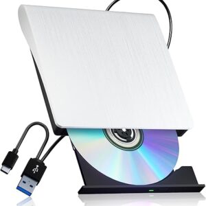 Unidad externa de CD/DVD para computadora portátil.