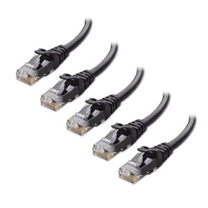 Cable Matters Paquete de 4 cables Ethernet Cat 6 cortos sin enganches de 10 Gbps