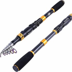 Sougayilang - Caña de pescar telescópica de fibra de carbono ultraligera de 24 toneladas