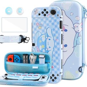 HYPERCASE Blue Dog Carrying Case for Nintendo Switch OLED, Cute Travel Accessories Bag for Switch