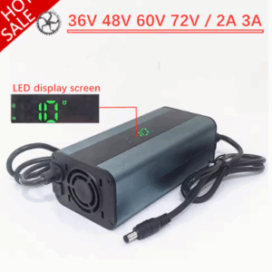 Con pantalla LED 36V 48V 60V 72V cargador 3A 10S 13S cargador de batería