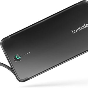 Luxtude Cargador portátil de 10000 mAh para iPhone, cable Lightning integrado