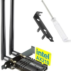 Ubit Tarjeta WiFi 6E 5400Mbps para Intel (6 GHz, 5 GHz y 2.4 GHz), tarjeta WiFi PCIe, BT 5.2