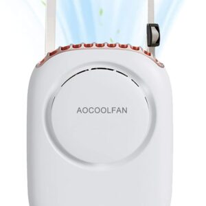 Ventilador de cuello portátil, mini ventilador de cuello colgante con cordón ajustable y soporte