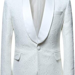 Traje de hombre Blazer Jacquard Chal Solapa Un Botón Fiesta Esmoquin talla XL