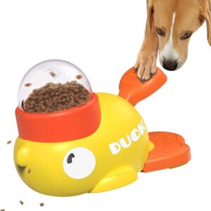 Juguete dispensador de golosinas interactivo para perros, alimentador lento (amarillo)