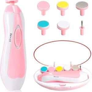 Cortador de uñas eléctrico para bebé, 6 en 1, cortaúñas para bebés, kit de aseo infantil