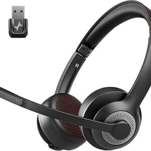 Auriculares inalámbricos con micrófono para el trabajo, auriculares Bluetooth V5.2 con micrófono