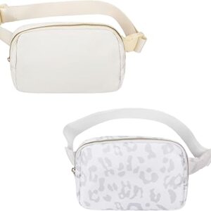 VOROLO Riñonera para mujeres y hombres, bolsa cruzada con correa ajustable (UNA ES NEGRA).