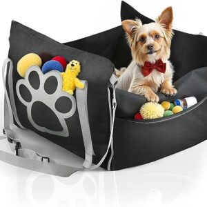 Cama para asiento de coche para perro, impermeable, para coche, con bolsillos de almacenamiento