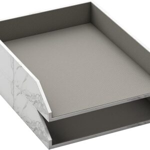 Bandeja de piel para letras, Thipoten apilable, organizador de computadora