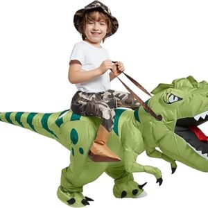 One Casa Disfraz inflable de dinosaurio para montar en T Rex