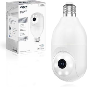 Feit Electric Foco de cámara de seguridad inteligente, resolución QHD 2K, audio de 2 vías