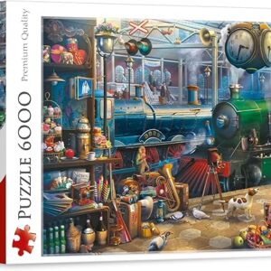 Trefl Train Station - Rompecabezas de 6000 piezas con estampado rojo de 54 x 38 pulgadas