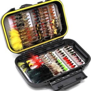 Kit surtido de moscas de pesca con mosca, seco y húmedo Nyphms Tenkara Popper Streamer Woolly