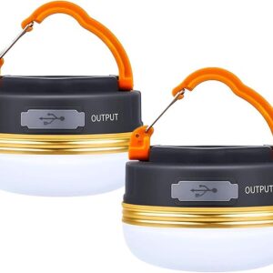 Linterna LED para campamento, luz portátil recargable, 300 lúmenes, 3 modos de luz
