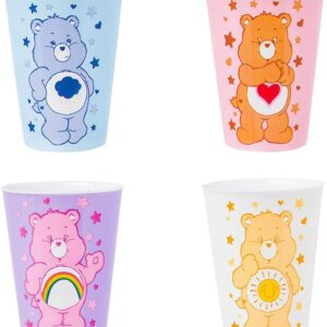 Silver Buffalo Care Bears juego de mini tazas de plástico de 2 onzas, 4 unidades