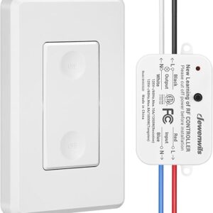 DEWENWILS Interruptor de luz remoto inalámbrico, kit de interruptor de pared inalámbrico expandible
