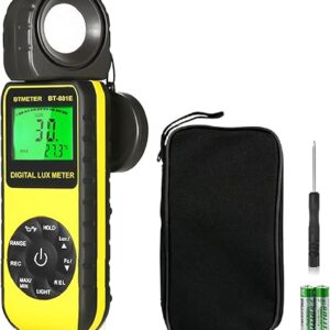 BTMETER BT-881E Medidor Digital de Iluminancia/Luz, Mide Luces de 0.01~300,000 Lux (0.01~30,000 FC)