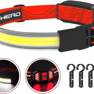 Linternas frontales LED recargable | Linterna frontal eléctrica con 3 modos (color negro)