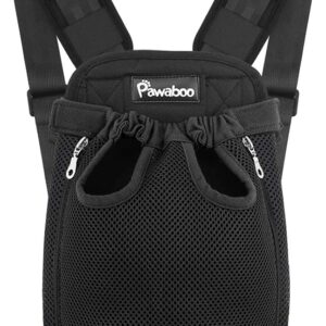 Pawaboo Mochila transportadora de mascotas, mochila frontal ajustable para mascotas, talla S