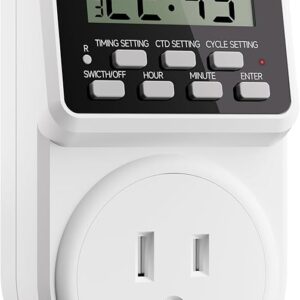 Techbee Enchufe temporizador intermitente digital de ciclo de repetición infinita para corriente