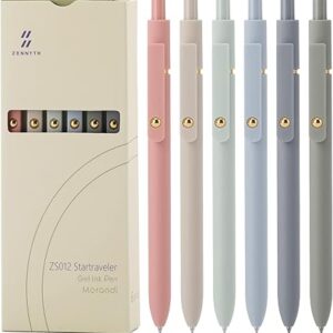 Ddaowanx Bolígrafos de Gel, 6 Piezas 0.5m Tinta Negra de Secado Rápido de Punta Fina