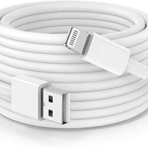 Cable de carga extra largo para iPhone de 15 pies, [certificado Apple MFI] cable de carga rápida