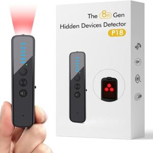 Detector de cámara oculta mejorado: dispositivo antiespía alimentado por IA, rastreador GPS y detector de errores, escáner de señal RF portátil