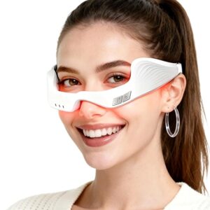 Dispositivo de terapia de luz roja debajo de los ojos, gafas de terapia de luz roja, masajeador de ojos microcorriente 4D para reducir las ojeras, la hinchazón y las líneas finas