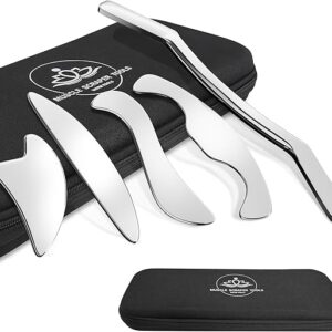 Juego de Herramientas Gua Sha de Acero Inoxidable – Set de 5 Piezas