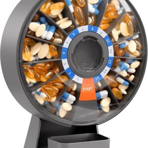 Daviky Dispensador de pastillas diario, organizador de píldoras grande con uso montado en la pared o de pie